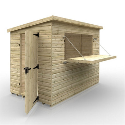 10ft x 8ft (2950mm x 2350mm) Horsforth Elite Pressure Treated Shiplap Pent Bar Shed