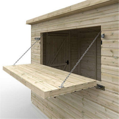 10ft x 8ft (2950mm x 2350mm) Horsforth Elite Pressure Treated Shiplap Pent Bar Shed - 4