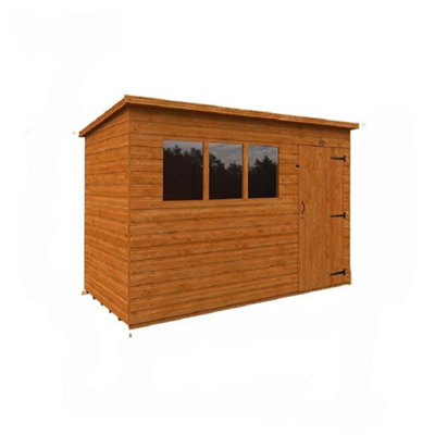10ft x 8ft (2950mm x 2350mm) Horsforth Shiplap Pent Shed with 3 Windows (12mm Tongue and Groove Floor and Roof)