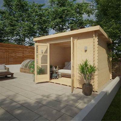 10ft x 8ft (2950mm x 2350mm) Horsforth "The Hartford" 28mm Log Cabin - 4