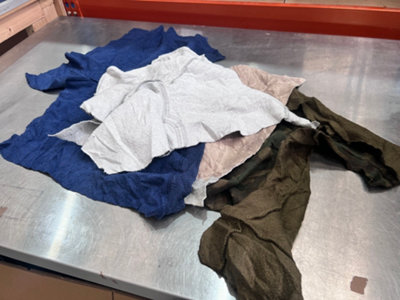 10kg Bag of Rags - Bale of Mixed Coloured Sweatshirt Cotton Rags (Pack of 5) - 3