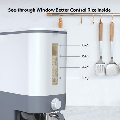 10KG Sealed Rice Dispenser Storage Container with Measuring Cup - BPA-Free Household for Kitchen Pantry Organization - 6