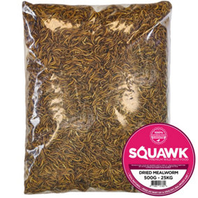 10kg SQUAWK Dried Mealworms - Premium Quality Wild Bird Food Garden Snacks For Birds