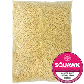 10kg SQUAWK Insect Suet Pellets - Quality High Energy Garden Wild Bird Feed