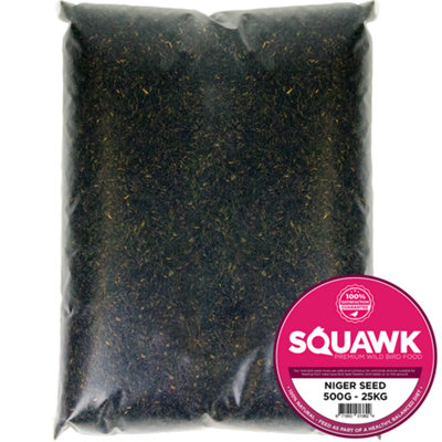 10kg SQUAWK Nyjer Seeds - Quality Wild Bird Feed High Energy Garden Finch Food