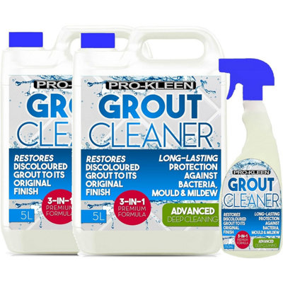 10L + 750ml Pro-Kleen Tile Grout Cleaner Restorer Reviver for Kitchen and Bathroom