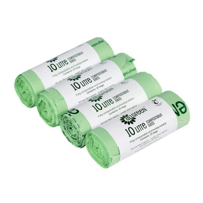10L All-Green Compostable Kitchen Caddy Liners (Large) - 4 Rolls