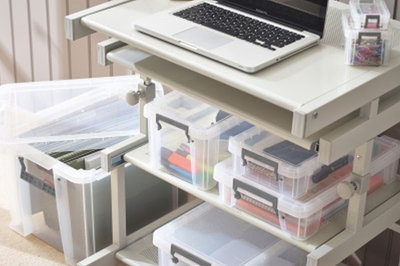 10L Clear Stacking Storage Box With Clip Lock Lid A4 Storage 40x26x15cm