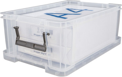 10L Clear Stacking Storage Box With Clip Lock Lid Storage 40x26x15cm