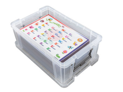 10L Clear Stacking Storage Box With Clip Lock Lid Storage 40x26x15cm