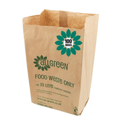 10L EcoSack Paper Compostable Caddy Liners (Medium) - 100 Bags
