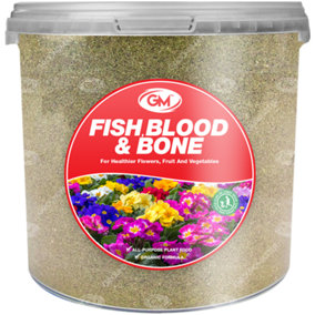 10L Fish Blood & Bone Meal Organic All Purpose Plant Fertiliser In Tub