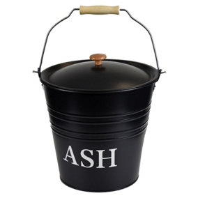 10L Metal Ash Bucket with Lid Storage Coal Bin