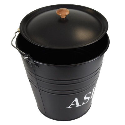 10L Metal Ash Bucket with Lid Storage Coal Bin