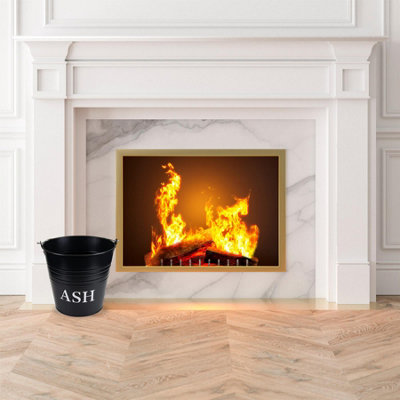 10L Metal Ash Bucket with Lid Storage Coal Bin - 7
