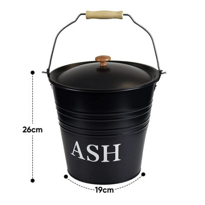 10L Metal Ash Bucket with Lid Storage Coal Bin - 9