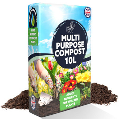 10L Multi Purpose Compost for Indoor Outdoor Plants Potting Soil Garden ...