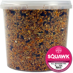 10L SQUAWK All Seasons Wild Bird Food Mix - Year Round Quality Garden Feed