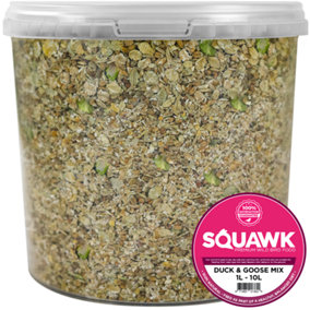 10L SQUAWK Duck & Goose Mix - Premium Grade Wild Bird Food Tasty Nutritious Snacks