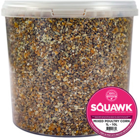 10L SQUAWK Mixed Poultry Corn - Nutritious Protein Rich Food For Chicken Geese Duck