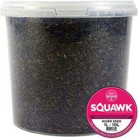 10L SQUAWK Nyjer Seeds - Quality Wild Bird Feed High Energy Garden Finch Food