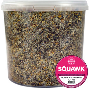 10L SQUAWK Robin & Songbird Food - Protein Rich Wild Bird Seed Mix For Garden Birds