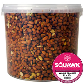 10L SQUAWK Whole Peanuts - Fresh Premium Wild Garden Bird Seed Food Nut Energy Feed