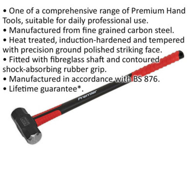 10lb Sledge Hammer - Fibreglass Handle - Rubber Grip - Fine Grained ...