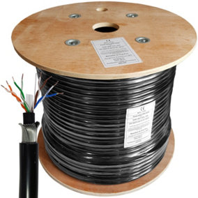10m (33 ft) - CAT6 SWA Steel Armoured UTP Cable Direct Burial Outdoor HDPE 23 AWG Copper