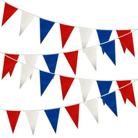 10M/33ft Triangle Bunting 20 Flags Polyester Red White Blue Banner