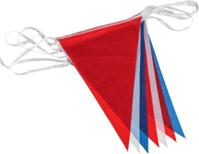 10M/33ft Triangle Bunting 20 Flags Polyester Red White Blue Banner