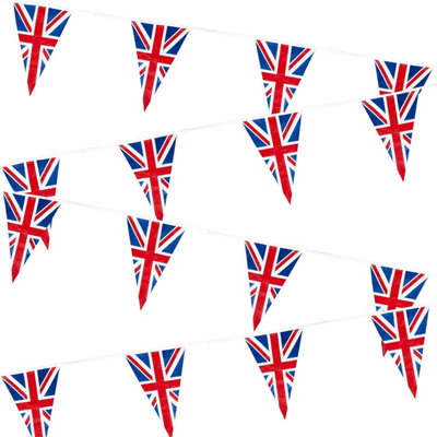 10m 33ft Union Jack Bunting Banner 25 Triangle Flags Sports Royal Events Street Party GB Support