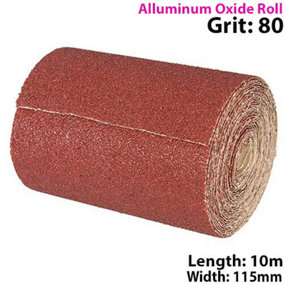 10m 80 Grit Aluminium Oxide Sand Paper Rolls Long Life Sanding Grinding Sheet