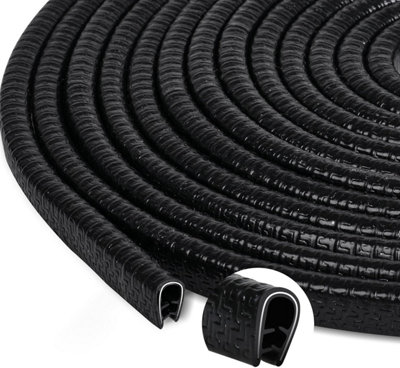 10m Black U-Shape Car Door Edge & Boot Lip Protector Seal Strip Trim