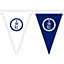 10m Bunting King Charles III Coronation Cypher Blue White Triangle 24 Flags