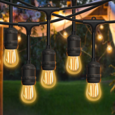 10M Drop String Lights with 15 E27 Holder, IP65, connectable