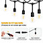 10M Drop String Lights with 15 E27 Holder, IP65, connectable