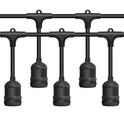 10M Drop String Lights with 15 E27 Holder, IP65, connectable