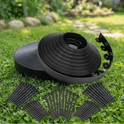10m Garden Lawn Edging Border with 30 Pegs