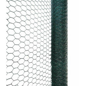 10m Green PVC Coated Galvanised Chicken Garden Wire Netting / Fencing