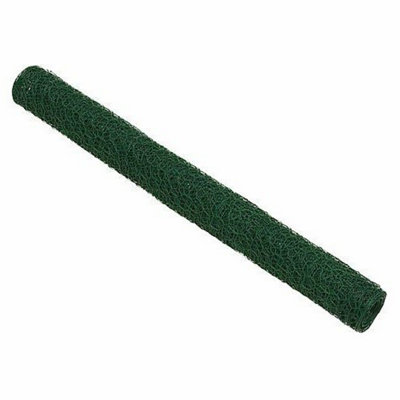 10m Green PVC Coated Galvanised Chicken Garden Wire Netting / Fencing
