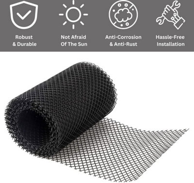 10m Guttering Mesh Guard Gutter Cover - Nylon Mesh Netting Outdoor Drain Cover - 3