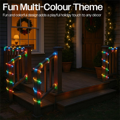 10m Multi-Colour Festive Tube Light - 100 Micro LEDs, 8 Function ...