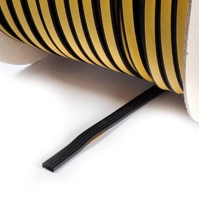 10m of Dry Glaze EPDM Dry Glazing Tape Rubber Weather Seal Draught Excluder 2x8mm