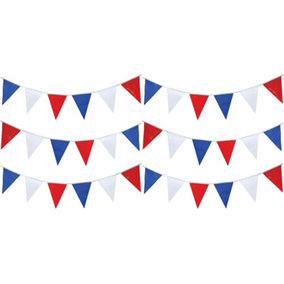 10M Red White and Blue Bunting Garland 20 Flags Union Jack Banner Party Decorations