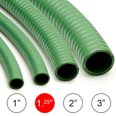 10M Reinforced Suction & Discharge Drain Pump Hose Wolf 1 1/4" (32mm) PVC Pipe for Flood Water, Ponds