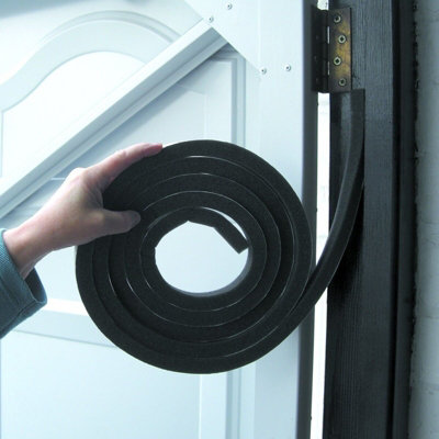 DIY Doctor Self-Adhesive Black Foam Draught Excluder Tape - Weather Stripping For Doors & Windows (5m, 10m, 20m Rolls) 1 thumbnail image