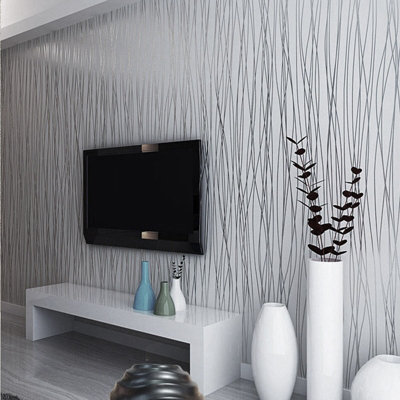 10M Silver 3D Embossed Geometric Curving Linear Wallpaper