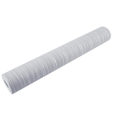 10M Silver 3D Embossed Geometric Curving Linear Wallpaper - 5