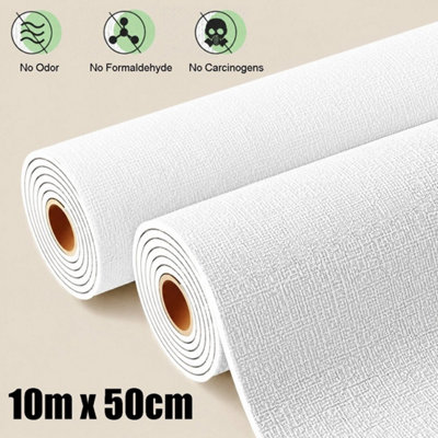 10M Thicken Self-Adhesive Thermal Insulation Linen Wallpaper Wall ...